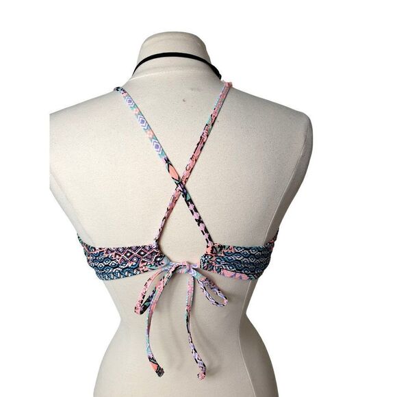 Women's Plus Bikini Top XL Halter Padded Cross Back Swim Top XL NWOT - Picture 2 of 9